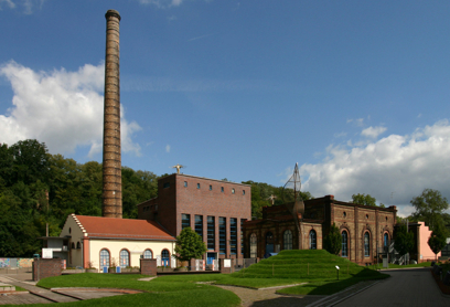 Kraftwerk (um 1860). Von links: Altes und Neues Kesselhaus, Werkstatt. Foto: Sabrina Dohle, Lehrgebiet gta, TU Kaiserslautern (2006) 